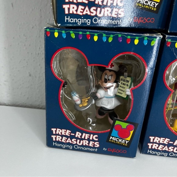ENESCO DISNEY TREE-RIFIC TREASURES Mickey Mouse Christmas Ornaments Lot Of 4 - Picture 5 of 11